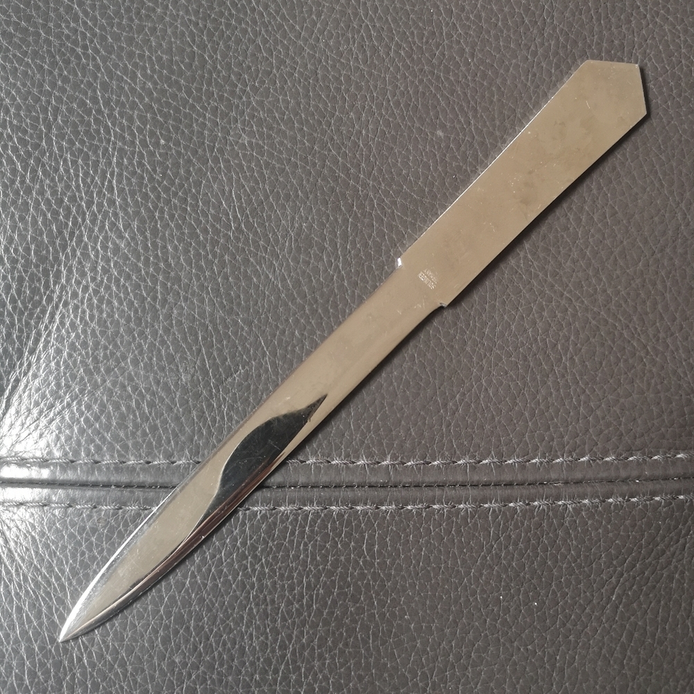 Vintage Solingen Germany Silver Letter Opener 9.5" Green Etched Phoenix Pattern - Picture 4 of 7